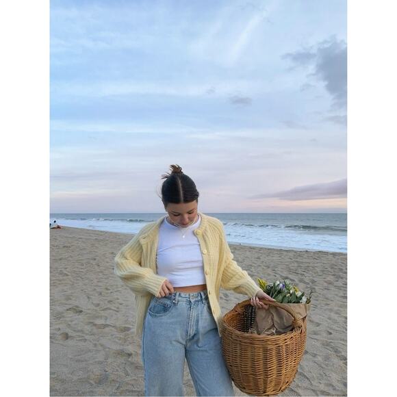 La Maille Sezane Emile Cardigan in Pastel Yellow XS 💛✨ - Picture 8 of 14